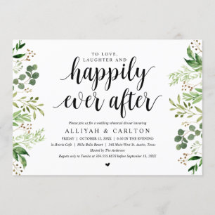 Greenery Rustic Wedding Rehearsal Dinner Kaart
