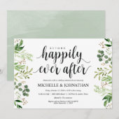 Greenery Rustic Wedding Repetitie Diner Uitnodigt Kaart (Voorkant / Achterkant)