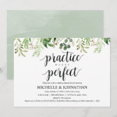 Greenery Rustic Wedding Repetitie Diner Uitnodigt Kaart (Voorkant / Achterkant)