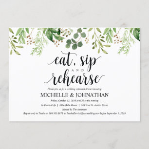 Greenery Rustic Wedding Repetitie Diner Uitnodigt Kaart