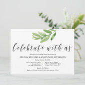 Greenery Rustic Wedding repetitie en diner Kaart (Staand voorkant)