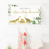 Greenery Safari Animal Baby shower Banner (Insitu)