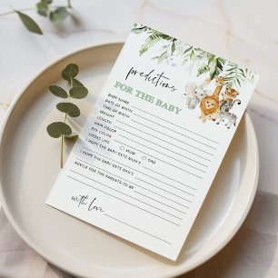 Greenery safari animal voorspellingen voor baby