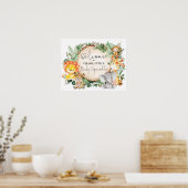 Greenery Safari Oerwoud Baby Sprinkle Welkom Poster (Keuken)