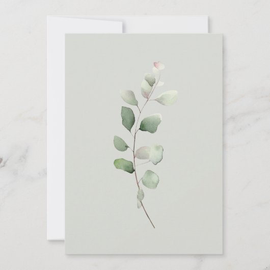 Greenery Sage Green 60e verjaardag uitnodiging (Achterkant)