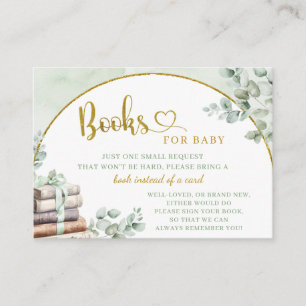 Greenery Sage Storybook Baby shower Boek voor Baby Informatiekaartje