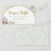 Greenery Sage Storybook Baby shower Luier Raffle Informatiekaartje (Voorkant / Achterkant)