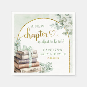 Greenery Sage Storybook Baby shower Papieren serve Servet