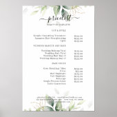 Greenery Salon Price List Poster (Voorkant)
