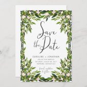 Greenery Save the Date Card (Voorkant / Achterkant)