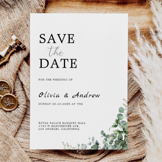 Greenery Save The Date Wedding Kaart