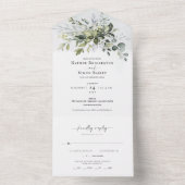 Greenery Script All in One Wedding Invite All In One Uitnodiging (Binnen)