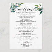 Greenery Script Wedding Itinerary Wedding Welcome Programma (Voorkant)