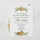 Greenery Seashell Cream Shells Baby shower Briefkaart (Voorkant / Achterkant)