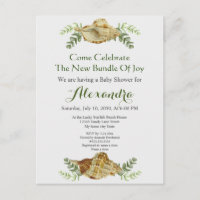 Greenery Seashell Cream Shells Baby shower