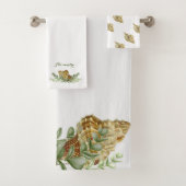 Greenery Seashell Nautical Cream Shells Bad Handdoek (Insitu)