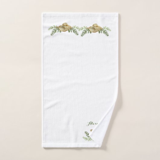 Greenery Seashell Nautical Cream Shells Bad Handdoek (Handdoek)