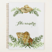 Greenery Seashell Nautical Cream Shells Planner (Voorkant)