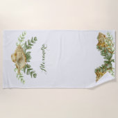 Greenery Seashell Nautical Cream Shells Strandlaken (Voorkant)
