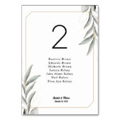 Greenery Seating Chart Cards Kaart (Voorkant)