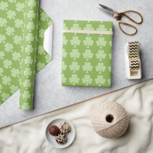 Greenery Shamrock Clover Polka stipt Patrick's Day Cadeaupapier