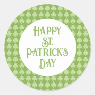 Greenery Shamrock Clover Polka stipt Patrick's Day Ronde Sticker