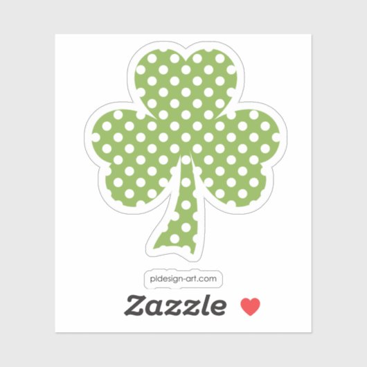 Greenery Shamrock Clover Polka stipt Patrick's Day Sticker (Vel)