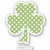 Greenery Shamrock Clover Polka stipt Patrick's Day Sticker (Voorkant)