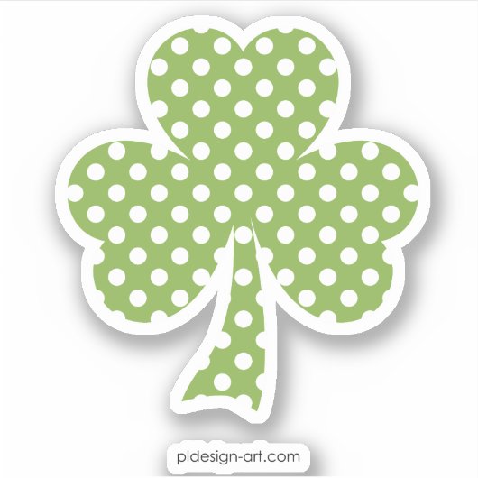 Greenery Shamrock Clover Polka stipt Patrick's Day Sticker (Voorkant)