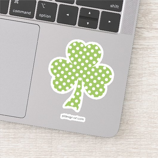 Greenery Shamrock Clover Polka stipt Patrick's Day Sticker (Detail)