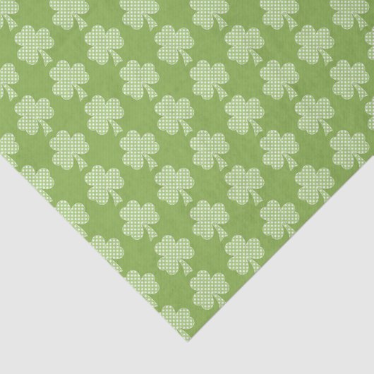 Greenery Shamrock Clover Polka stipt Patrick's Day Tissuepapier (Detail)