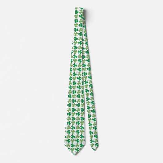 Greenery Shamrock Pattern Stropdas (Voorkant)