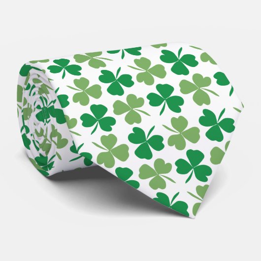 Greenery Shamrock Pattern Stropdas (Opgerold)
