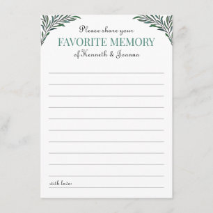 Greenery Share Favoriete Memory Jubileum Game Informatiekaartje