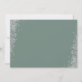 Greenery Silver Glitter First Holy Communion Photo Kaart (Achterkant)