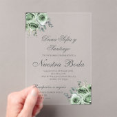 Greenery Spaanse bruiloft acryl uitnodiging Acryl Uitnodigingen (Insitu (Draagbaar))