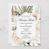 Greenery Spanish Wedding Invitation Kaart (Voorkant)