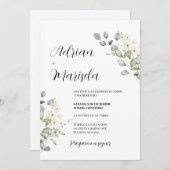 Greenery Spanish Wedding-uitnodiging Kaart (Voorkant / Achterkant)