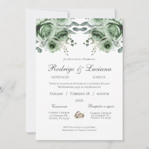 Greenery Spanish Wedding-uitnodiging Kaart