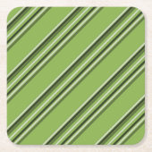 Greenery Stripes Pattern Green Stripe Elegamt Vierkante Kartonnen Onderzetter (Voorkant)