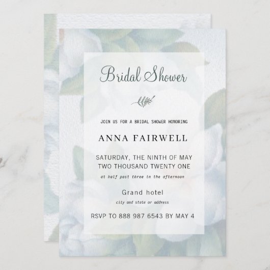 Greenery Succulent Leaf Mint Waterverf Botanisch Kaart (Voorkant / Achterkant)