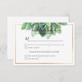 Greenery Succulent RSVP Stylish|Desert Roos Aankondiging (Voorkant / Achterkant)