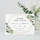 Greenery succulent Wedding Save the Date Kaart (Staand voorkant)