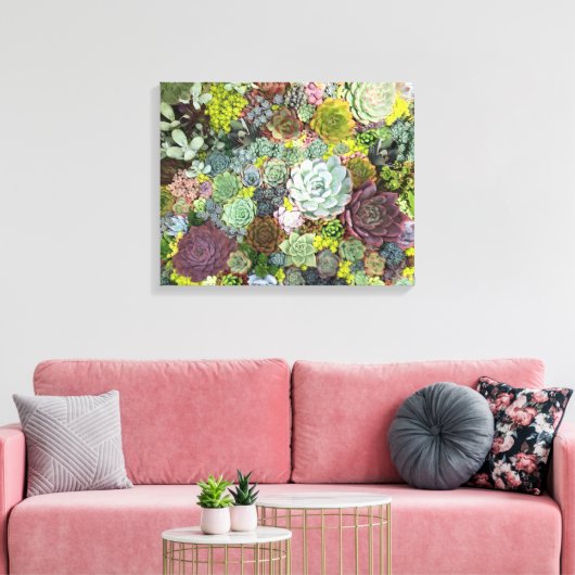 Greenery Succulents Canvas Afdruk (Insitu (Woonkamer))