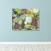 Greenery Succulents Canvas Afdruk (Insitu (Houten vloer))