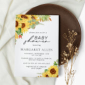 Greenery Sunflower Baby shower Kaart