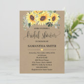 Greenery Sunflower Floral Vrijgezellenfeest Rustic Kaart (Staand voorkant)