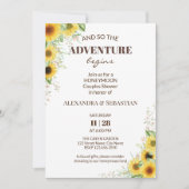 Greenery Sunflower Honeymoon Shower Uitnodiging (Voorkant)