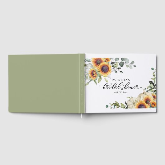 Greenery Sunflower Pumpkin Herfst Vrijgezellenfees Gastenboek (Volledig)