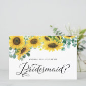 Greenery Sunflower zal je zijn mijn Bridesmaïde Ka (Staand voorkant)